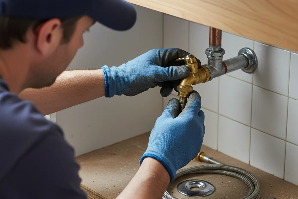 Shutoff valve and fitting work during Burst Pipe Repair in Omaha